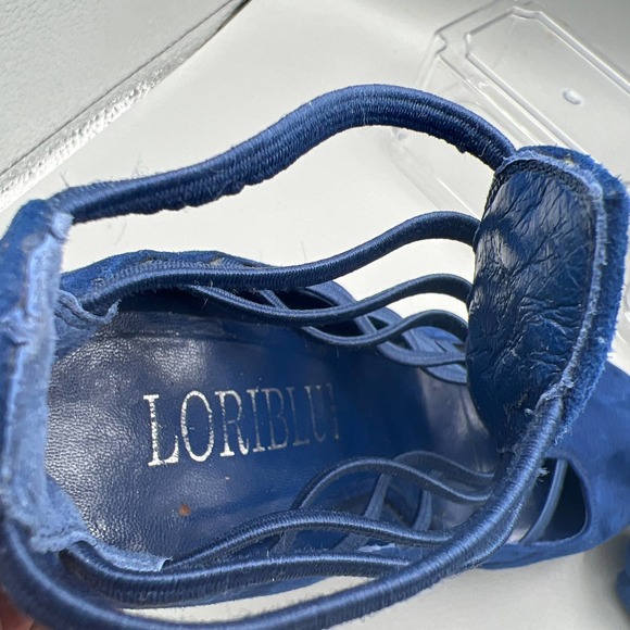 Loriblu Platform Suede Womens Blue booties sz 37 (6.5) - Picture 8 of 8